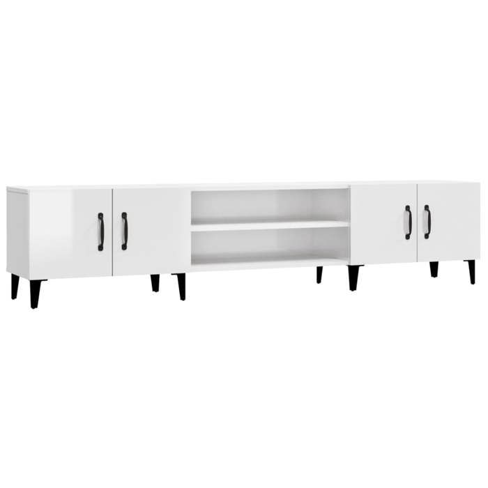 Printemps/été 2025 Meuble TV Blanc brillant - JM - Table TV à haute brillance - 180x315x40 cm bois dingénierie EU2108