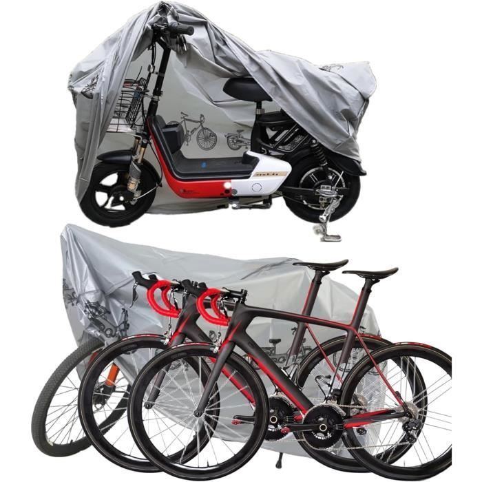 Housse Moto Imperméable Grise 205x125cm – Protection Pluie Pour Moto, Scooter, Vélo