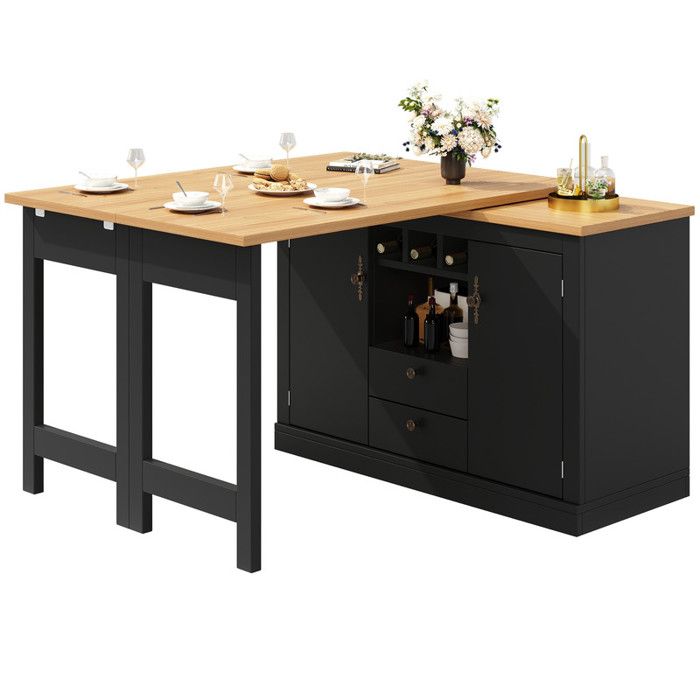 Table de Bar Extensible avec Rotation à 360°, Table a Manger avec ...