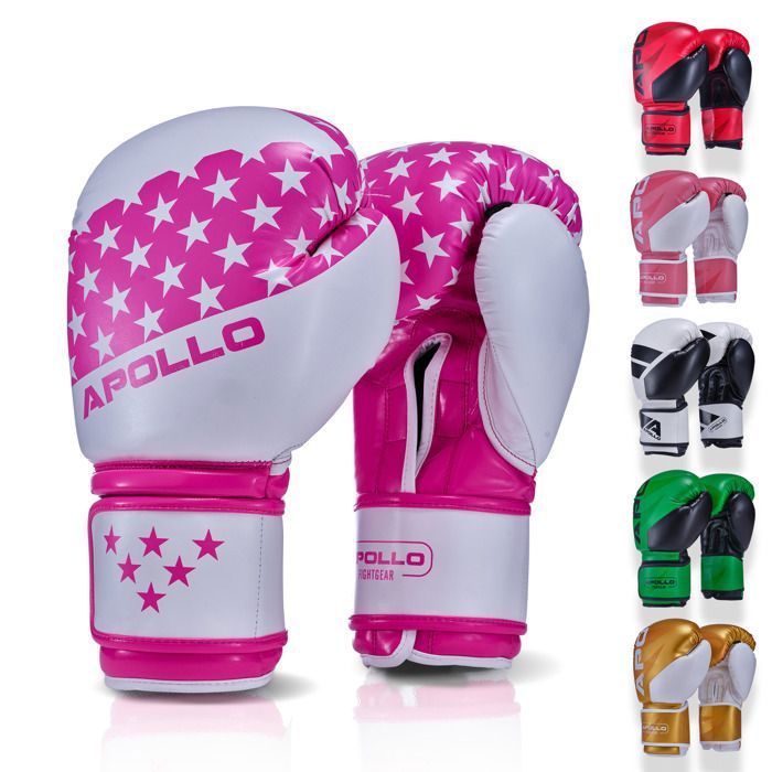 Gants de boxe Apollo 14 oz – confort total et stabilité – White / Pink