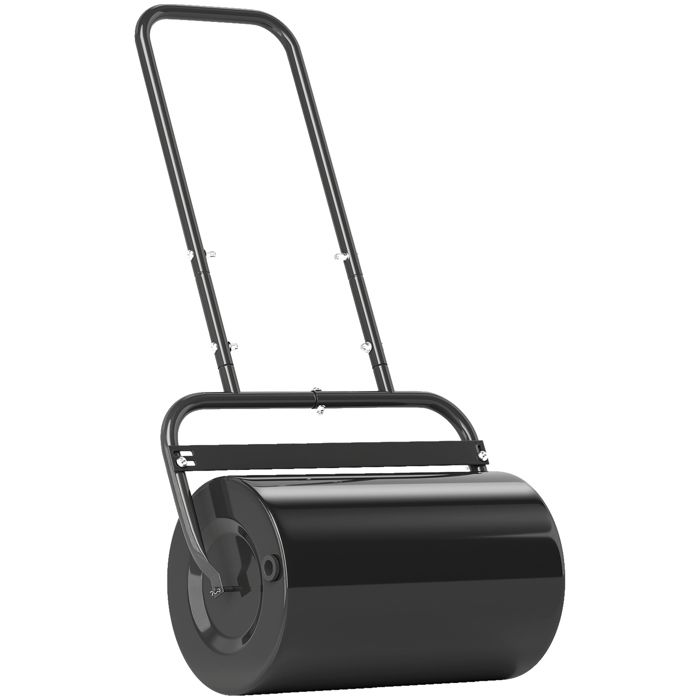 Rouleau à gazon - Outsunny - remplissage sable eau - poignée ergonomique - 58 x 325 x 113 cm - noir