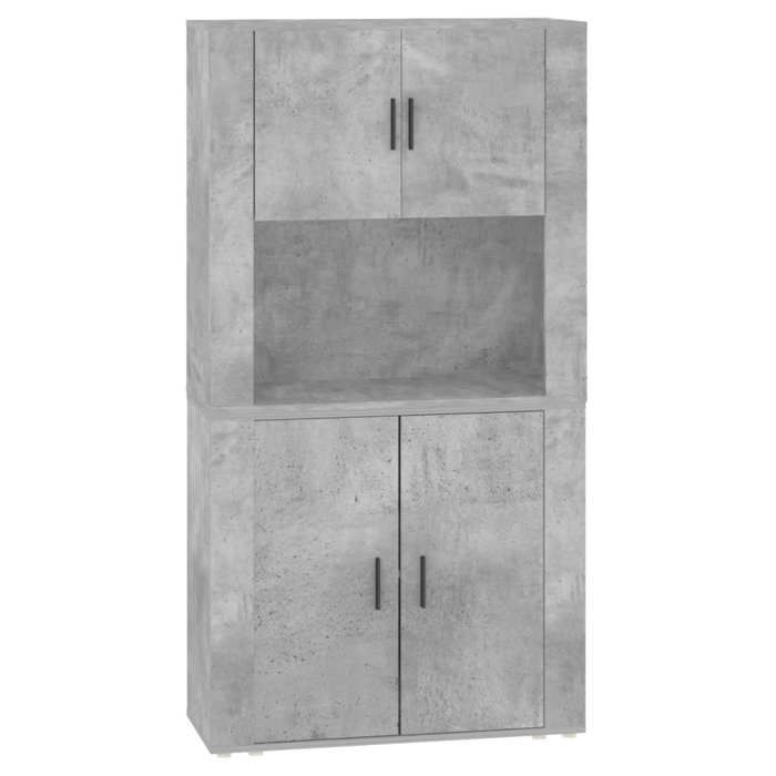 SALE 2026Buffet haut - Armoire haute vitrine - WINWIN - Gris béton - bois dingénierie 48.98 Kg 8481739