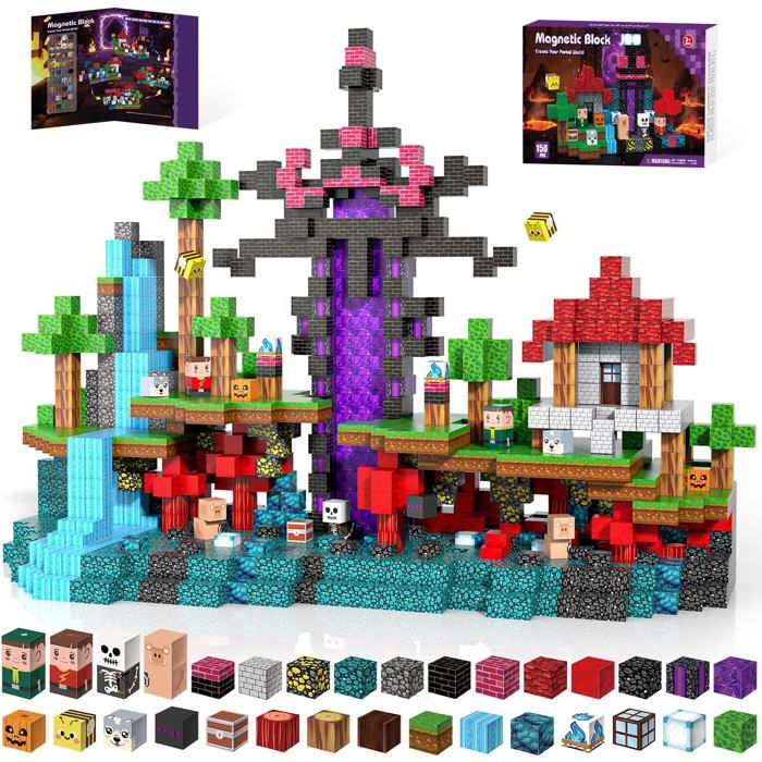 Bloc Construction Magnétique Bloc Construction 150 PCS - Jouets Éducatifs Enfant 3+ Ans