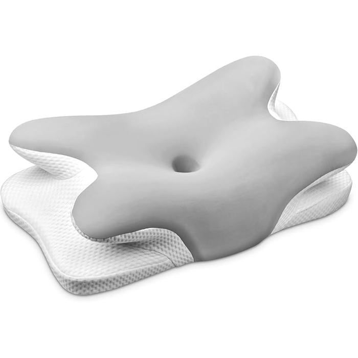 Oreiller cervical pour dormir sur le côté ou le dos, mousse blanche douce Oreiller cervical pour dormir sur le côté ou le dos, mousse blanche douce