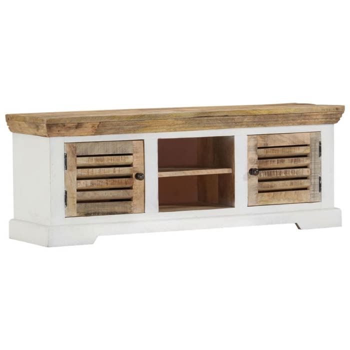 SALE 2026 Armoire dangle Brun - Meuble TV 110x30x40cm - bois massif de manguier PRO425421584