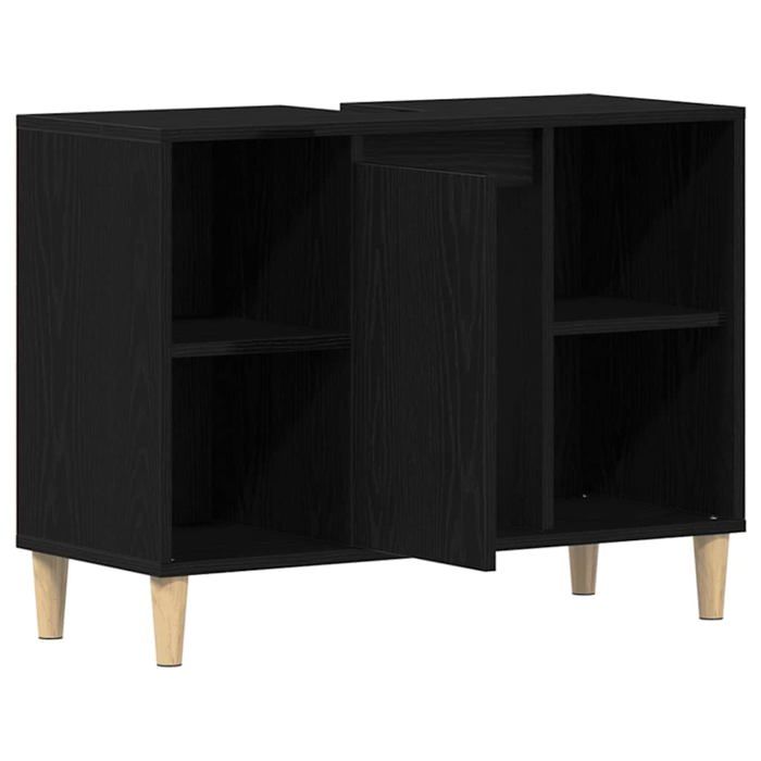 Meuble sous-vasque - vidaXL - Chêne Noir - 80x33x60 cm - Bois dingénierie - 5 compartiments