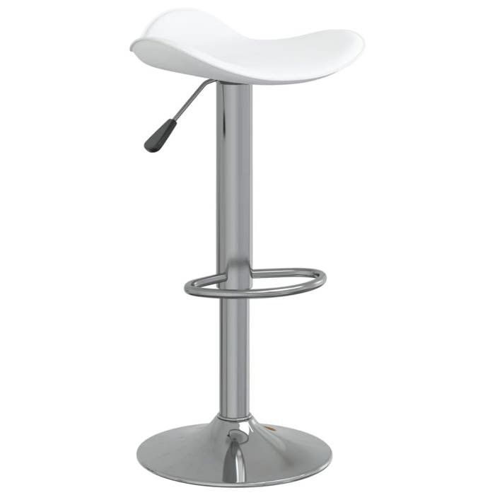 NEUF 2026 CHIC Tabouret de bar SWEETY 1 PC CHAISE HAUTE Blanc Acier chromé et cuir artificiel 44x44x(60-81) cm CCC1902