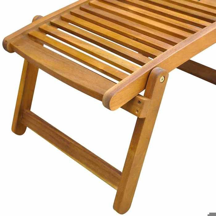 Chaise longue de terrasse - Magnifique - Bain de Soleil simple - avec repose-pied Bois dacacia solide 991341