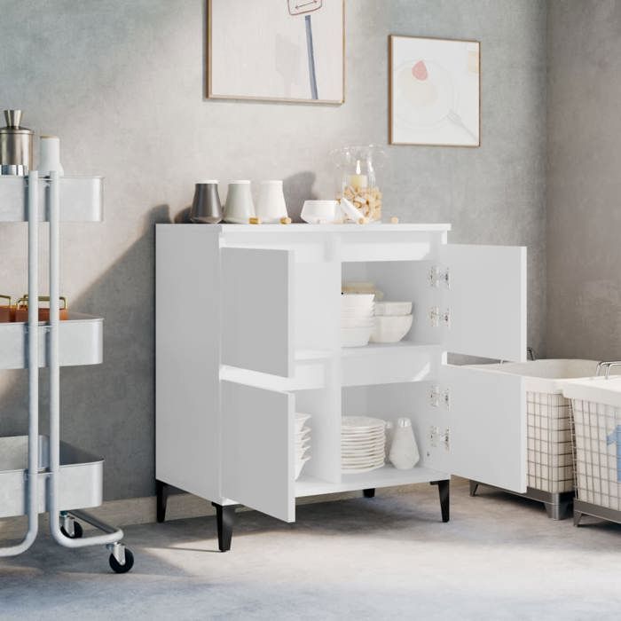 Armoire Vaisselier Durable - Blanc - Buffet de cuisine - avec Rangement - Blanc 60x35x70cm - Bois dingénierie LH9635645