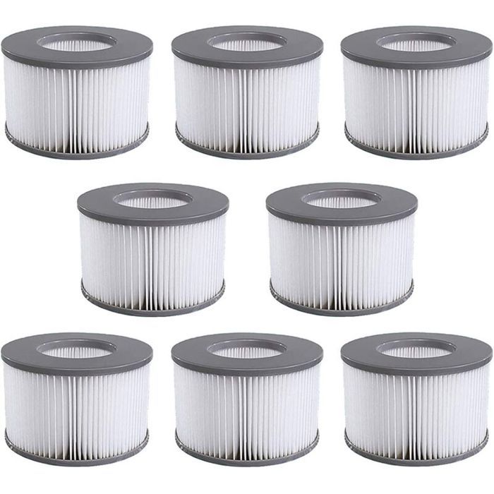 Lot de 8 cartouches filtrantes pour piscine Whirlpool MSPA - Filtres marins et spas - Modèles 2020 et plus récents