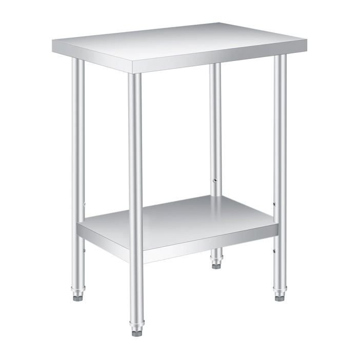 Triumpunpre Table d’appoint externeérieure en Acier Inoxydable 201 – 2 Niveaux étagère inférieure réglable – 14x24x35 Pouces
