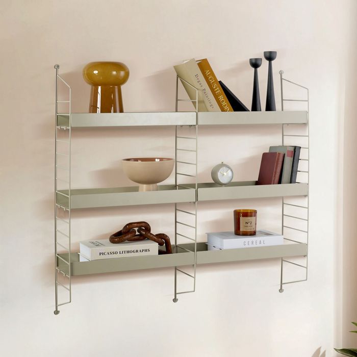 Étagère Scurelle Dmora en métal gris taupe 98x21x100h cm Étagère Scurelle Dmora en métal gris taupe 98x21x100h cm