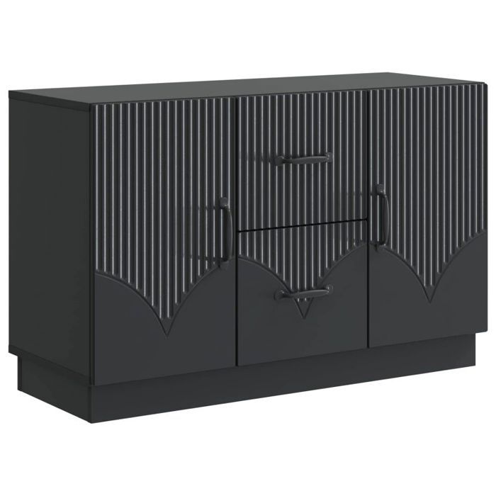 Buffet - bahut - enfilade Vidaxl Buffet avec tiroir Noir 89 x 345 x 57 cm Bois dingénierie