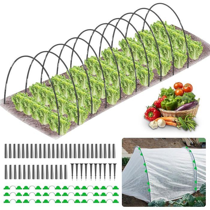 30 Pièces Arceau pour Serre Tunnel 41CM Support du2019arceaux Ajustable en Fibre de Verre 30.0 Jin