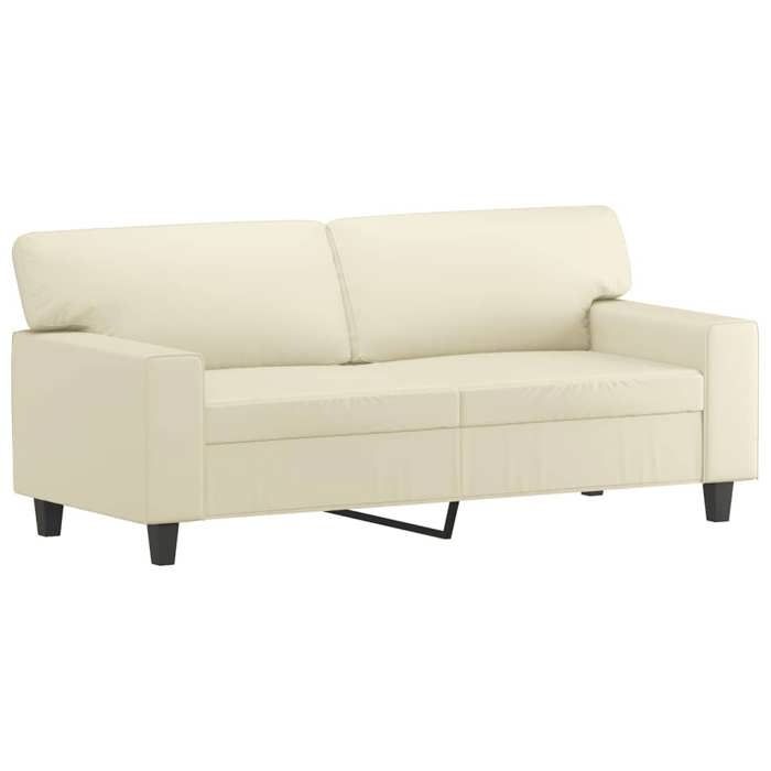 SOFA-Canapé salon - 2 places - (par siège) : 110 kg - oreillers - crème 140 cm similicuir C4250