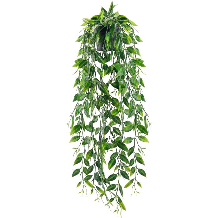 Plante artificielle tombante verte - 70 6 cm - Pot de 8 cm de haut - Plastique - Intérieur et extérieur