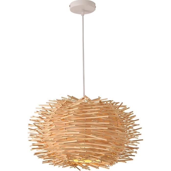 GCQ Lanterne En Bambou, Lustre Rétro De Style Japonais E27 à Suspendre Pour Salon, Chambre à Coucher, Restaurant, Café, Salon De Thé, Bar, Salle à Manger, Club