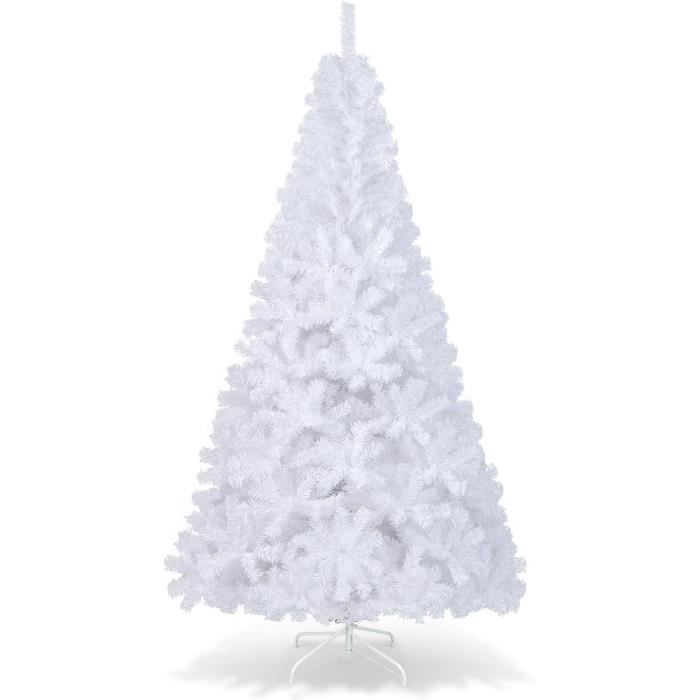 Sapin De Noël Artificiel Enneigé 135 Cm Avec 200 LED - 688 Branches PVC/PE - Base Métallique Stable - Déco Festive Pour Maison Et Boutique - 4