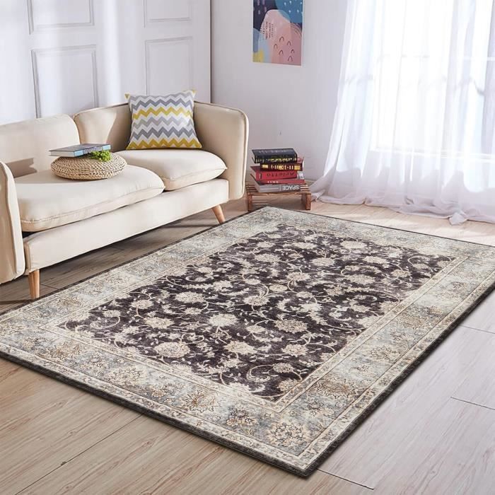 Tapis Moderne Berbère – Beige/Bleu/Marron – 100% Polyester – Grandes Surfaces