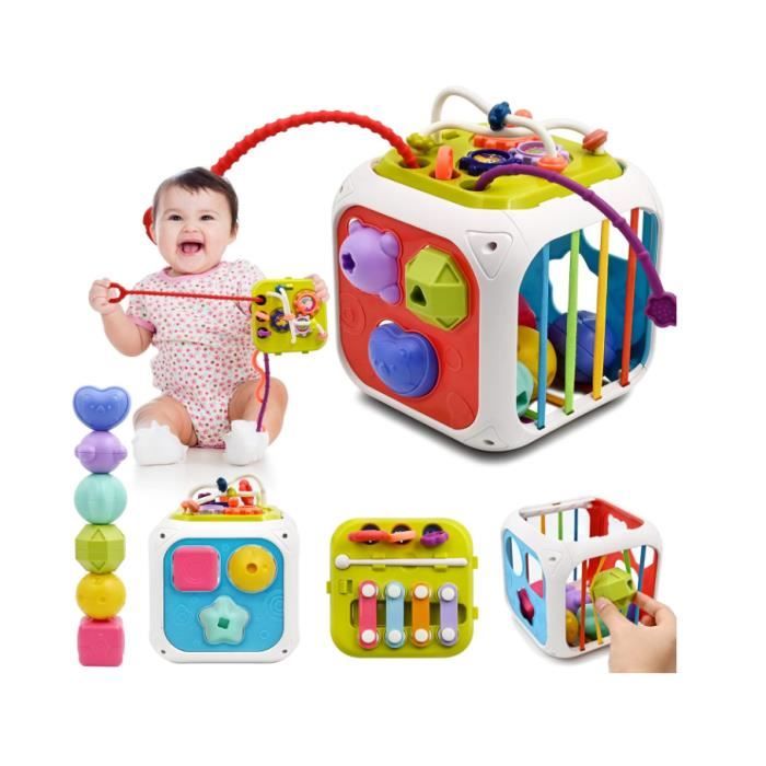 Jouet sensoriel 7 en 1 pour bébé 1-2 ans - Multicolore - Cube dactivité éducatif
