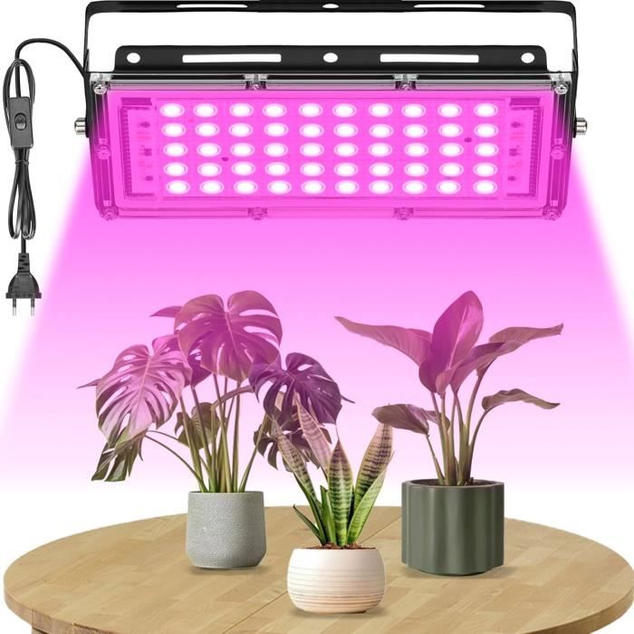 Lampe de Culture Spectre Complet 50W LED Grow Light Panneau Lampe de Plante UV et IR Lampes Horticoles de Croissance
