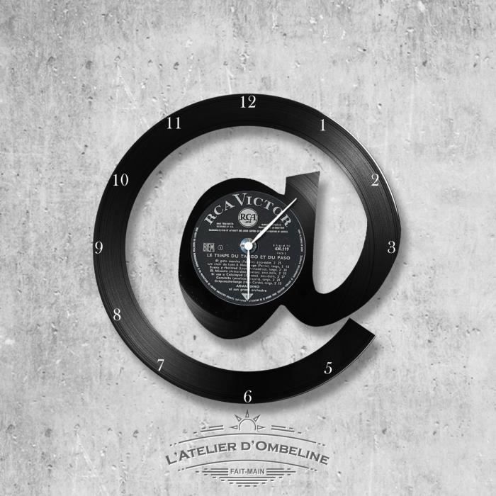 symbol Horloge murale en vinyle 33 tours fait-main/thème Croix basque région france 