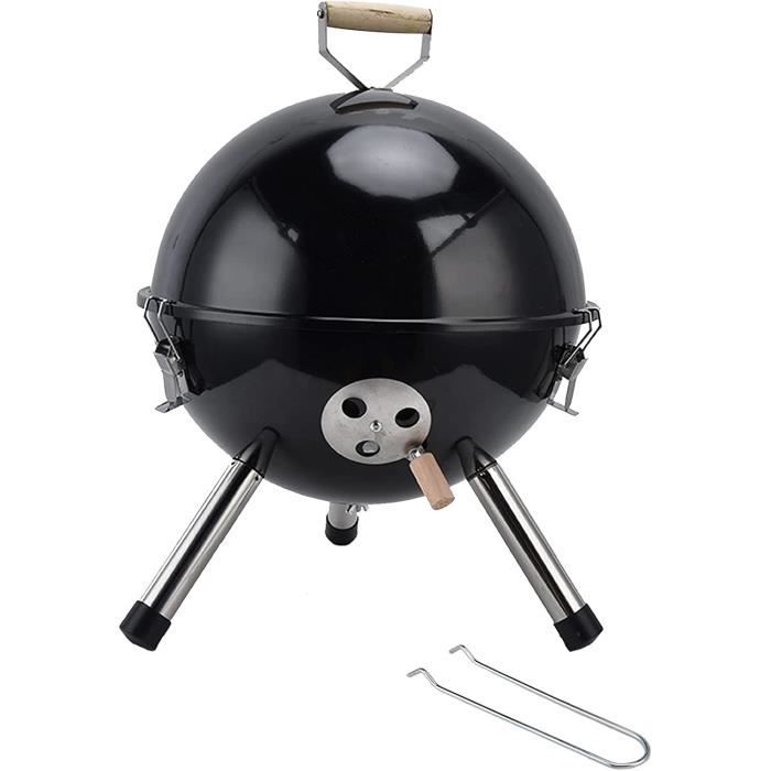 Gril sphérique Mini barbecue portable robuste rond noir barbecue pour ...