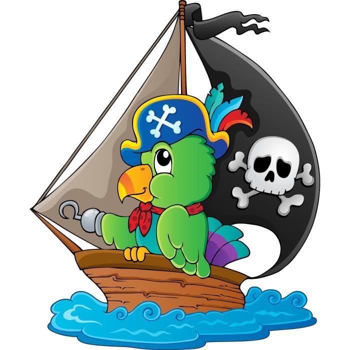 Stickers Enfant Bateau Perroquet Pirate Hauteur Hauteur 70cm Cdiscount Maison