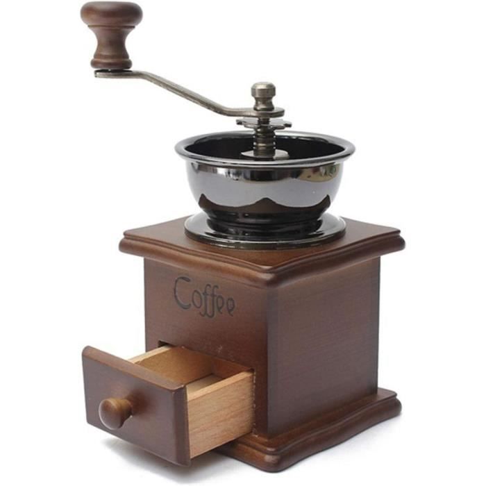 Moulin à Café Manuel Vintage En Bois - Meule Réglable En Céramique - Pour Café, épices, Noix - Décoration De Cuisine Rétro