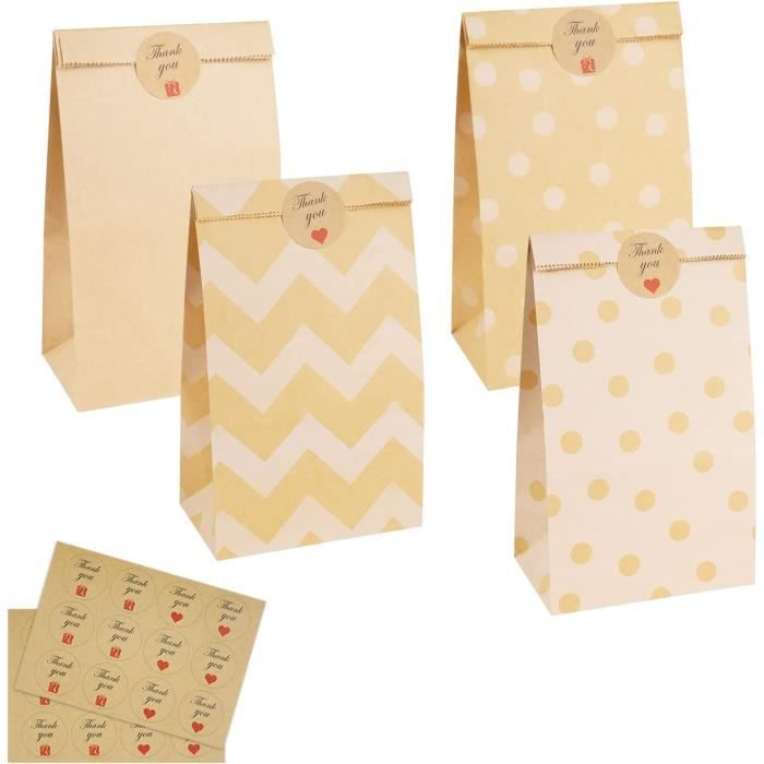 Sacchetti Regalo In Carta Kraft 40 Pezzi - Con Adesivi, Per Feste, Compleanni E Matrimoni - Foto 9