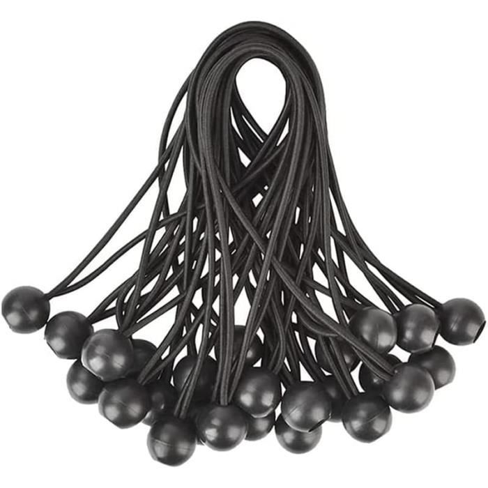30 Tendeurs élastiques Pour Bâche – Sandows Caoutchouc, Noir, Modèle QSS01 (neuf)