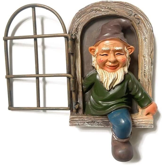 Mini Statue De Lutin De Jardin En Résine Elf Out The Door Tree Hugger