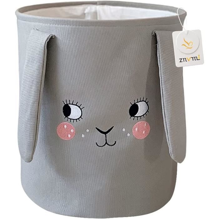 Panier à Linge Pliable Enfant Znvmi - Motif Lapin, 35x40 Cm | Rangement Jouets, Vêtements, Déco Chambre