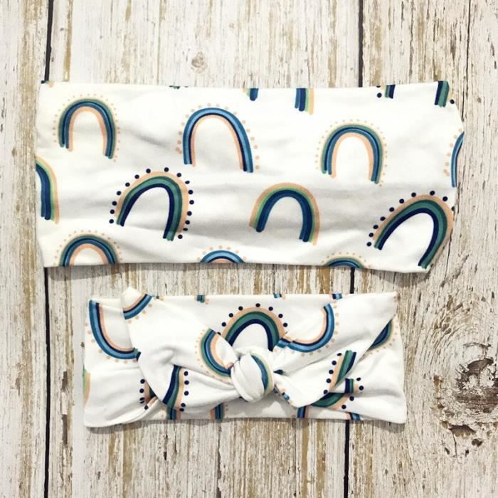 Rainbow Turban Avec Nœud Pour Bebe 2 Pieces Bandeau Assorti Maman Et Moi Imprime Leopard Fleur Elastique Accessoires Pour Che Cdiscount Au Quotidien