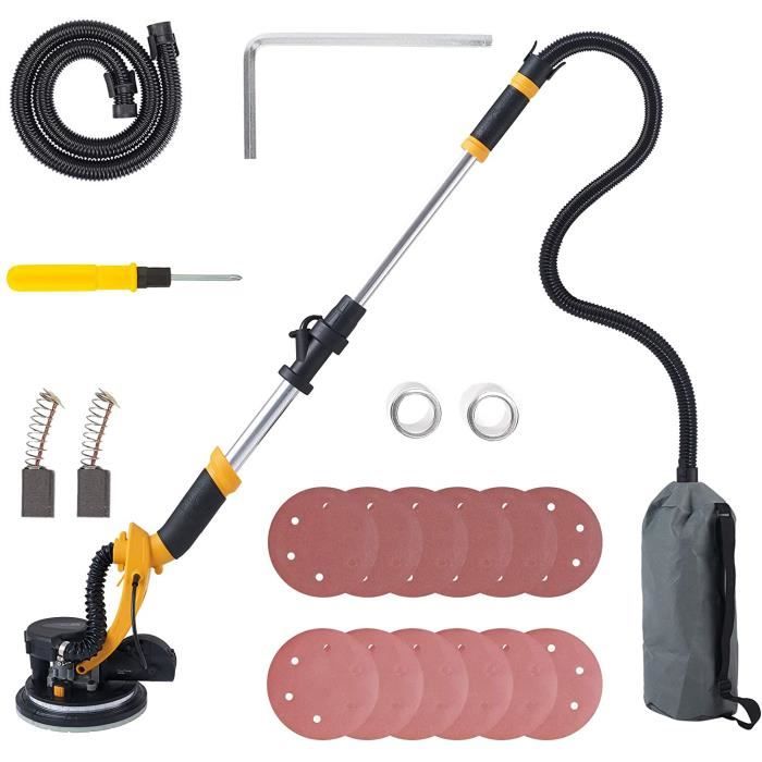 Machine Polir pour Murs Plafonds Ponceuse de Cloison Sèche avec Lumière LED pour Ponçage Meulage Z ZELUS Ponceuse Girafe Electrique 225mm 850W pour Murs Polis 