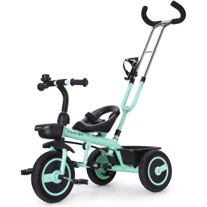 Tricycle Bébé Evolutif avec Roues Silencieuses en Caoutchouc pour