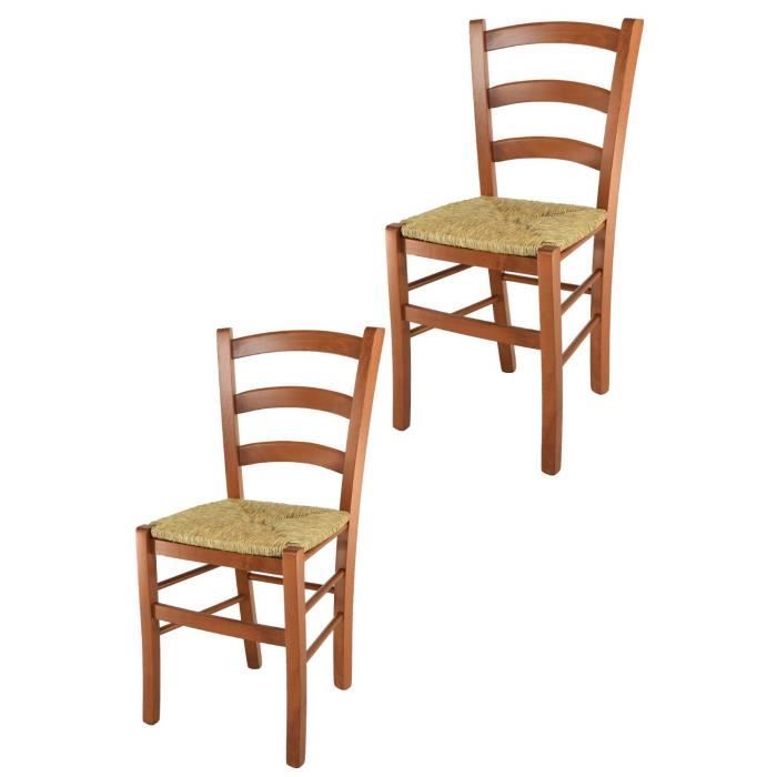 Chaise du Design - Tommychairs - Set de 2 chaises Venice - Structure en Bois - Coleur Cerisier