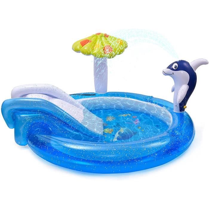 Centre de jeu aquatique avec toboggan, piscine pour enfants de jardin