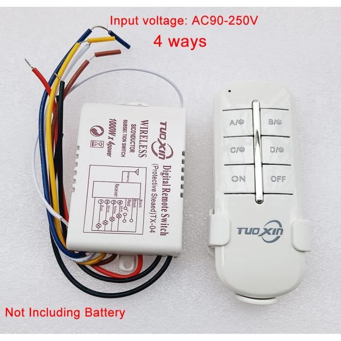 CA 220V Kit Interrupteur Télécommande Sans Fil Pour Éclairage LED