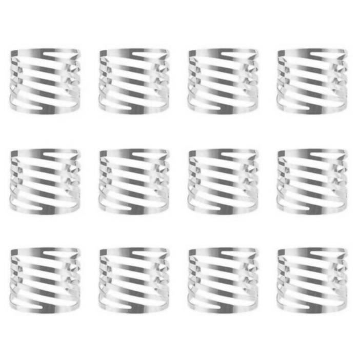 Boucles De Serviette Ramadan Lettres Métal - Lot De 12 - Décoration Table Mariage, Fête - Argenté - 6