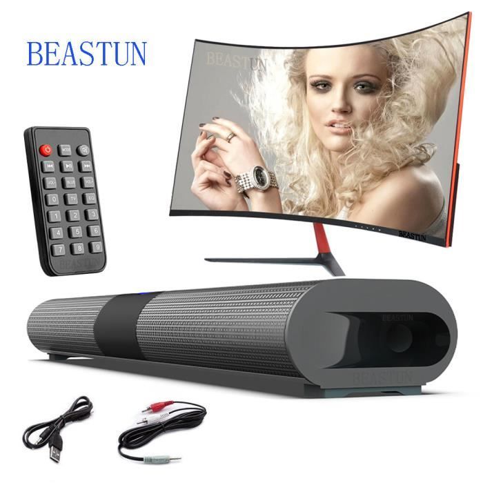 KEALBAUS Barre De Son PC Gamer Caisson De Basses Enceinte Bluetooth Pliable Portable Home Cinema Splitter Barre De Son