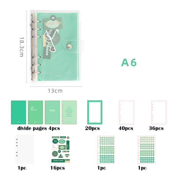 Rangement Documents Classeur A5 Transparent 6 Anneaux - Housse De Protection Souple En PVC Pour Carnets Rechargeables Protection Cahier Notes