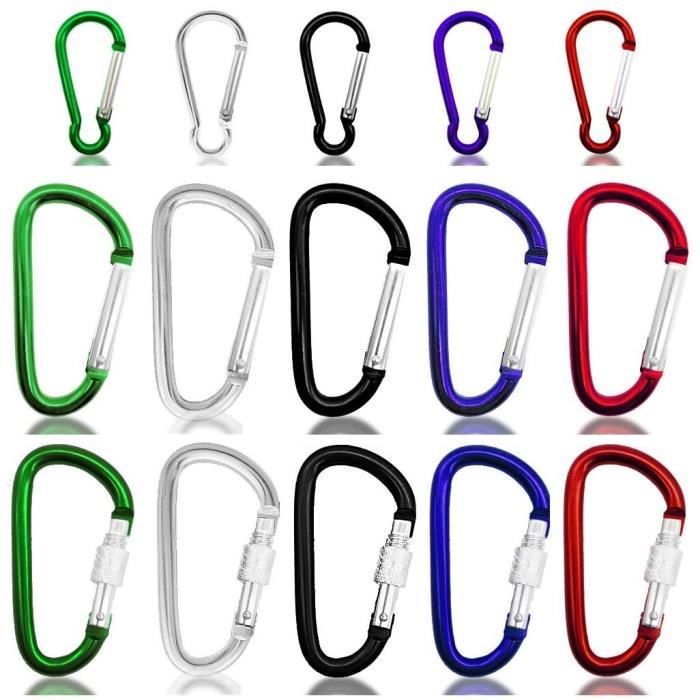 Lot De 6 Mousquetons Normaux De 8 Cm Avec Fermeture à Ressort,porte