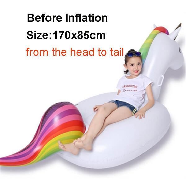Licorne Gonflable – Anneau De Natation 70 Cm – Bouée Piscine Matelas Flottant – Vert – Dès 6 Mois