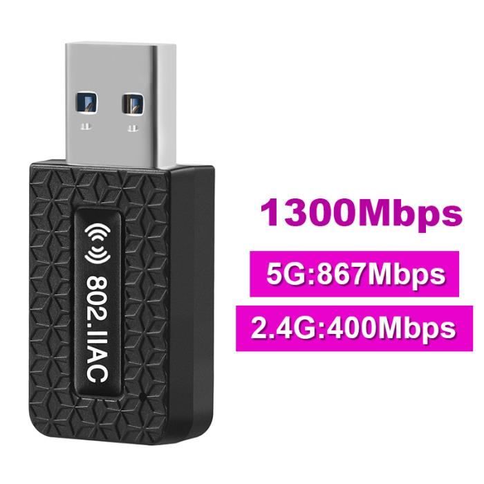 Adaptateur USB 3.0 - Wi-Fi double bande - AC 1200 Mo/s - 1300 Mbps - 2 ...