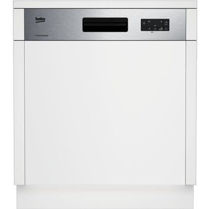 Lave-vaisselle BEKO DSN15420X semi-intégré 14 places - Argent - Acier inoxydable - Classe A++