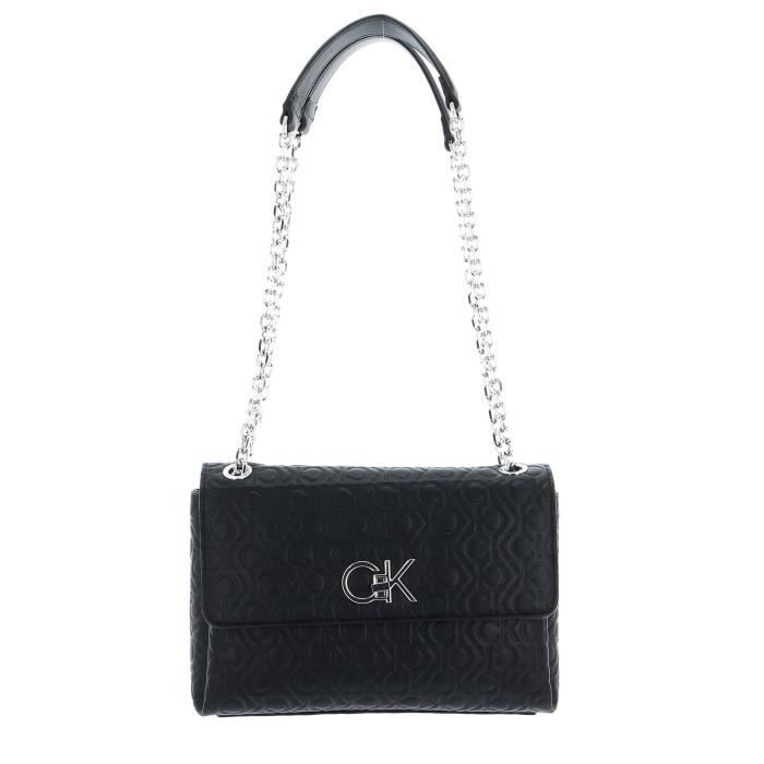 Calvin Klein Re-Lock EW Convertible Xbody EMB Mono CK Black [196648] - sac à épaule bandoulière sacoche