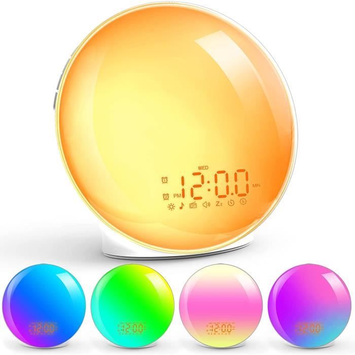 LB01 Réveil Lumière LBELL Lampe de Réveil Tactile Contrôle Radio FM/Snooze/Sunrise/Sunset/ 2 Réveils/ 7 Couleurs/ 7 Sonneries/EU Plug/ 20 Niveaux de Luminosité pour Bébé Enfant Adult LB01 Réveil Lumière LBELL Lampe de Réveil Tactile Contrôle Radio FM/Snooze/Sunrise/Sunset/ 2 Réveils/ 7 Couleurs/ 7 Sonneries/EU Plug/ 20 Niveaux de Luminosité pour Bébé Enfant Adult