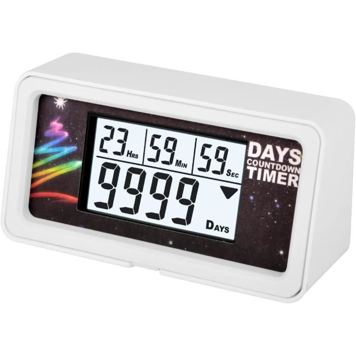 Compteur Numérique Mural OUNONA - Compte Les Jours Jusqu'à La Retraite, Mariage, événement - Design épuré Et écran Clair