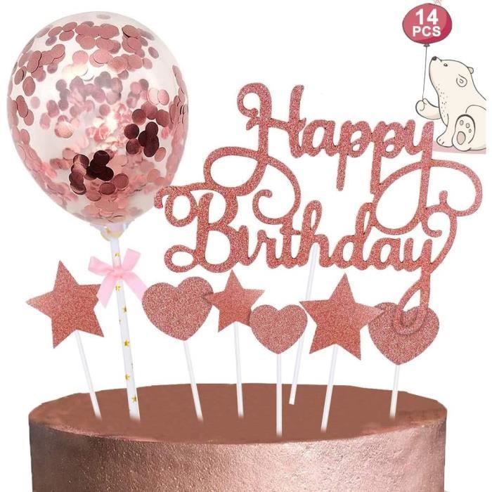 Décoration De Gâteau Papillon Rose, 13 Pièces, Décoration De Gâteau Joyeux Anniversaire, Décorations Papillon 3D Pour Filles, Décorations De Gâteau D'anniversaire De Douche